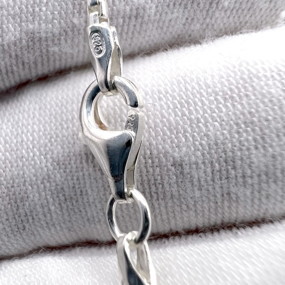 Genuine Blue Agate .925 Sterling Silver Necklace - Picture 12 of 16